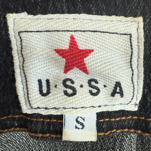 U•S•S•A Vintage Black Washed and Silver Metallic Trimmed Jacket Size Small - Picture 6 of 6